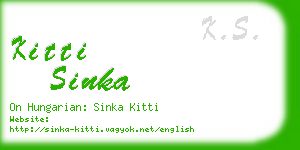 kitti sinka business card